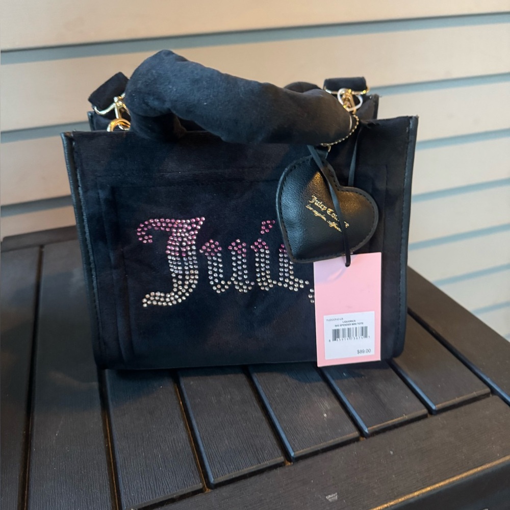 Juicy Couture Black Tote with Heart Charm
